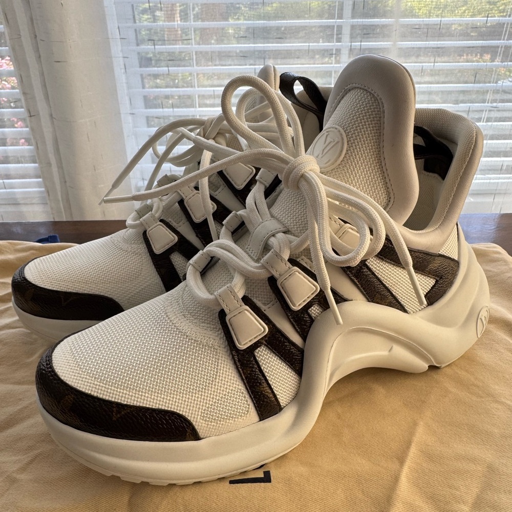 Louis Vuitton White Archlight Sneakers with LV monogram details